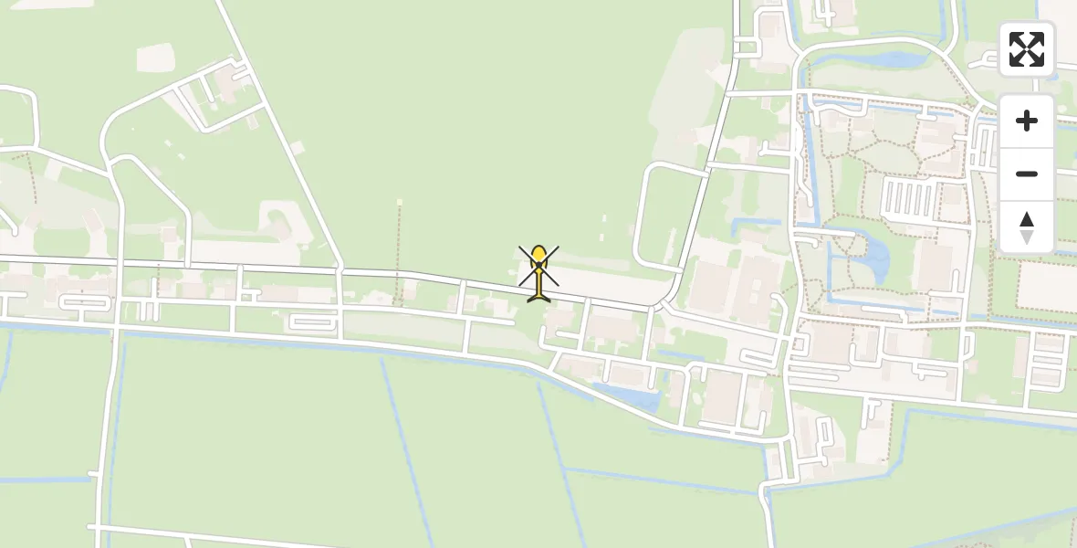 Routekaart van de vlucht: Ambulanceheli naar Vliegbasis Leeuwarden