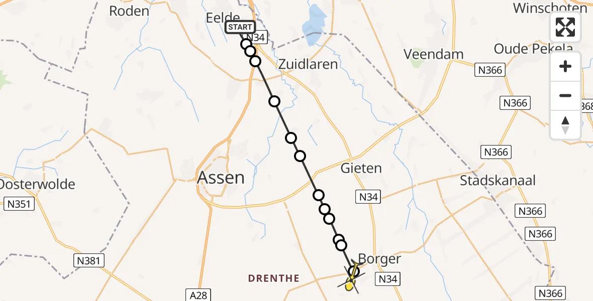 Routekaart van de vlucht: Lifeliner 4 naar Westdorp, Machlaan