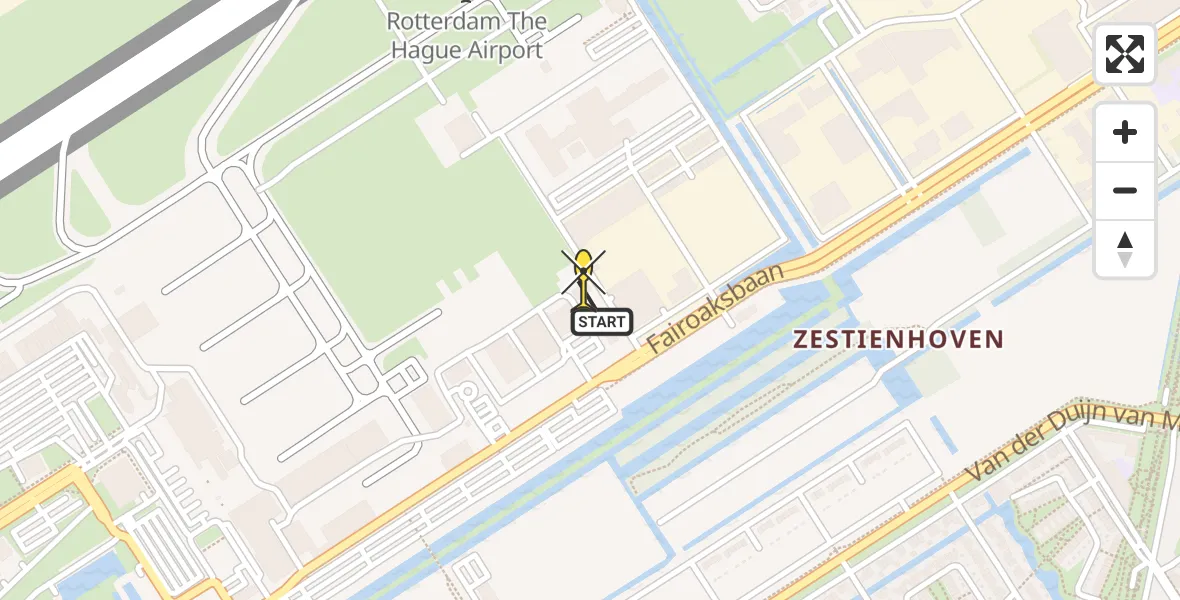 Routekaart van de vlucht: Lifeliner 2 naar Rotterdam The Hague Airport, Brandenburgbaan