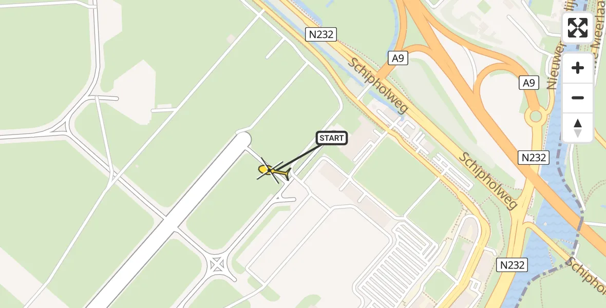 Routekaart van de vlucht: Politiehelikopter naar Schiphol, Thermiekstraat