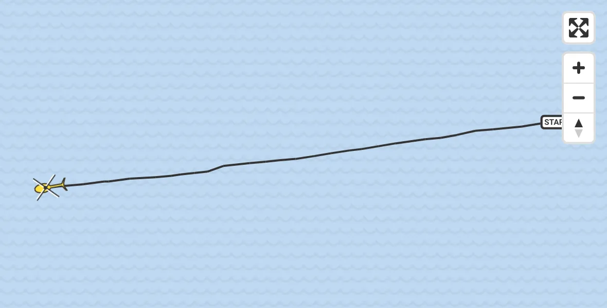 Routekaart van de vlucht: Kustwachthelikopter naar Vlissingen, Wielingen