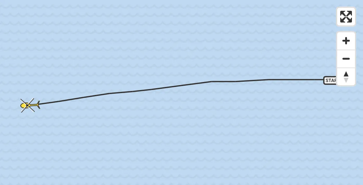 Routekaart van de vlucht: Kustwachthelikopter naar Vlissingen, Wielingen