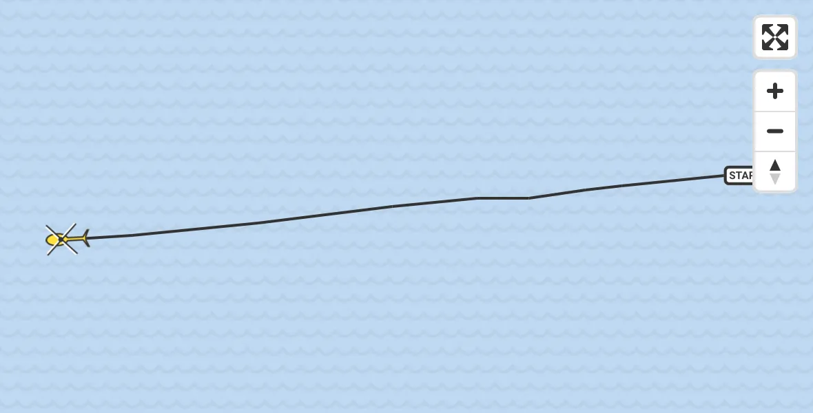 Routekaart van de vlucht: Kustwachthelikopter naar Vlissingen
