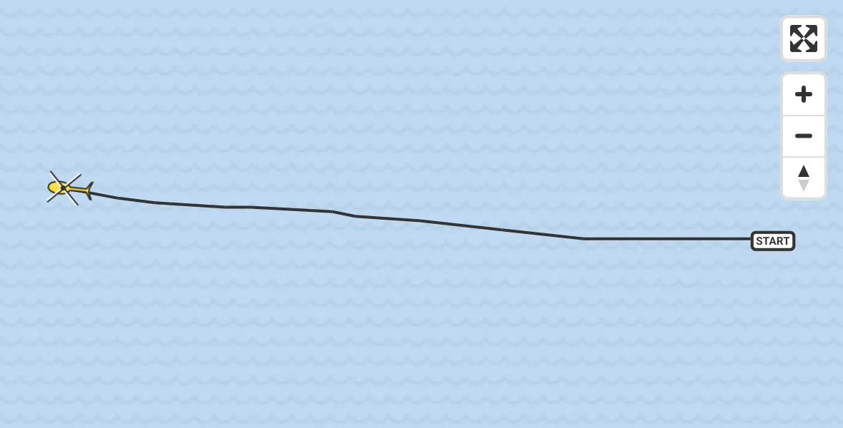 Routekaart van de vlucht: Kustwachthelikopter naar 