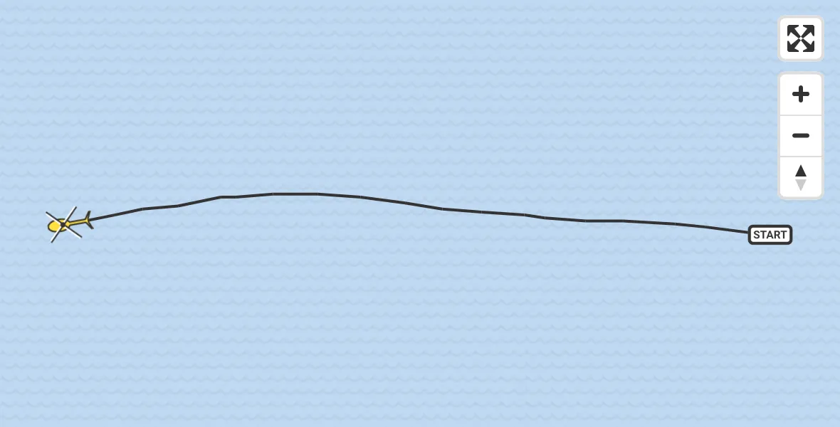 Routekaart van de vlucht: Kustwachthelikopter naar 