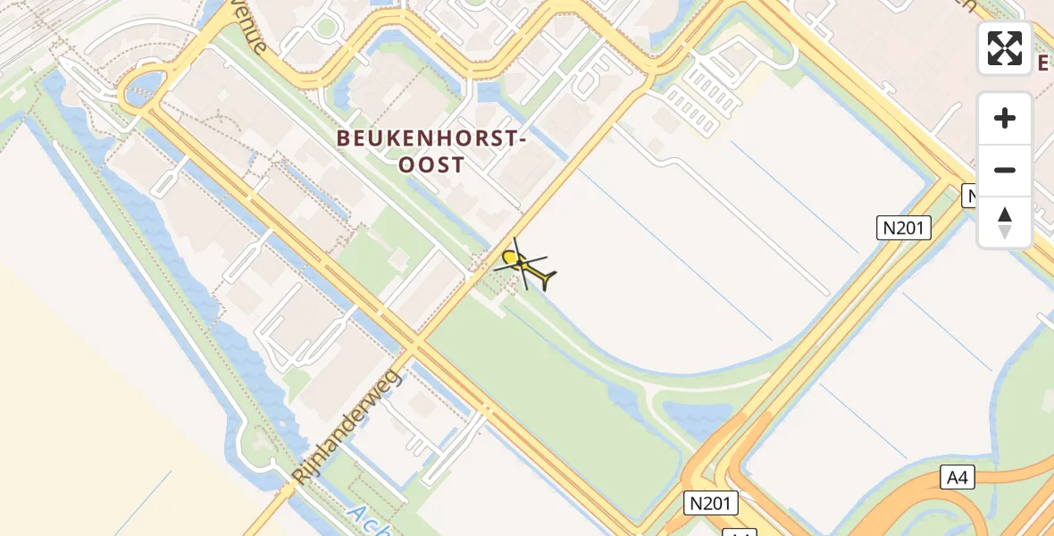 Routekaart van de vlucht: Lifeliner 1 naar Hoofddorp