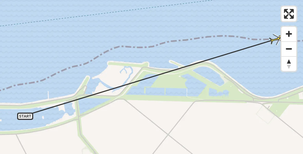 Routekaart van de vlucht: Politieheli naar Zierikzee, Kuupjesweg