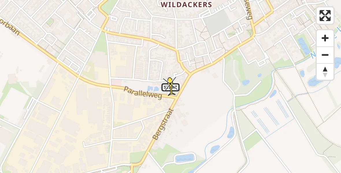 Routekaart van de vlucht: Lifeliner 3 naar Goirle, Fabriekstraat