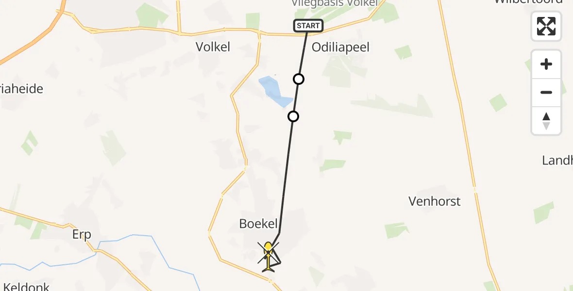 Routekaart van de vlucht: Lifeliner 3 naar Boekel, Vosdeel