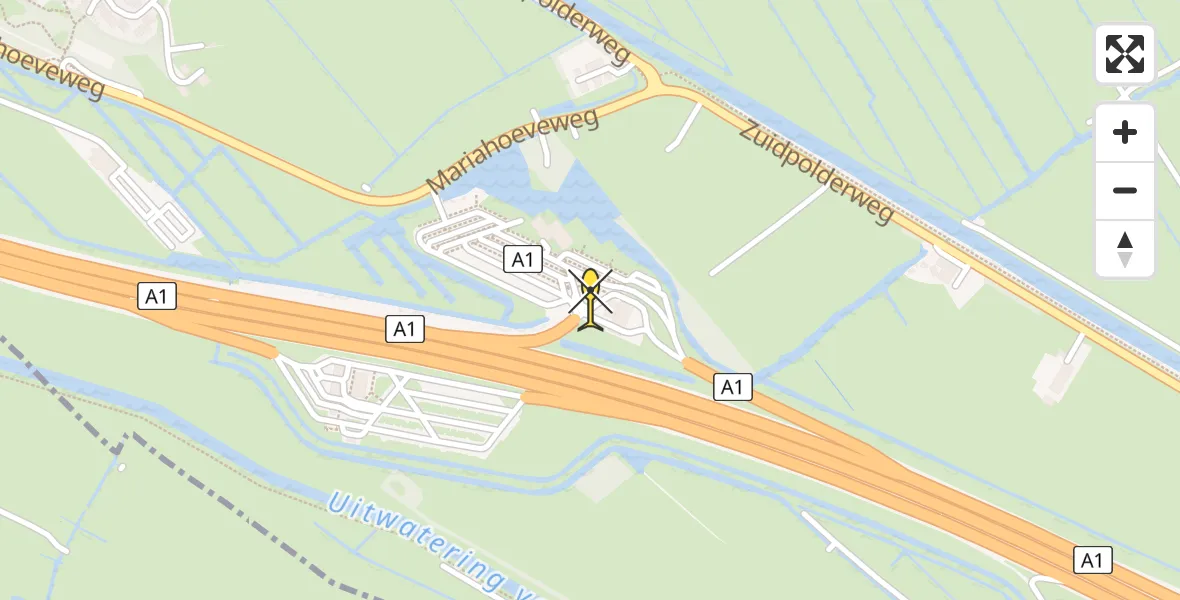 Routekaart van de vlucht: Lifeliner 1 naar Muiden