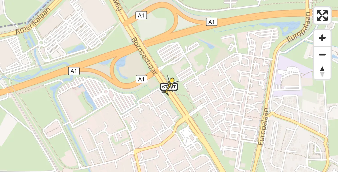 Routekaart van de vlucht: Lifeliner 3 naar Hengelo, Bornsestraat