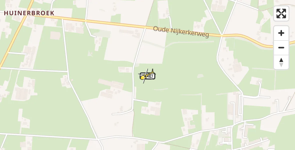 Routekaart van de vlucht: Lifeliner 1 naar Putten, Huinerkerkpad