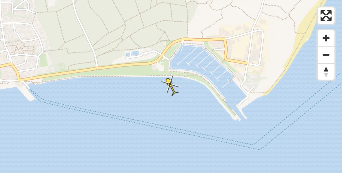 Routekaart van de vlucht: Ambulancehelikopter naar Vlieland Heliport