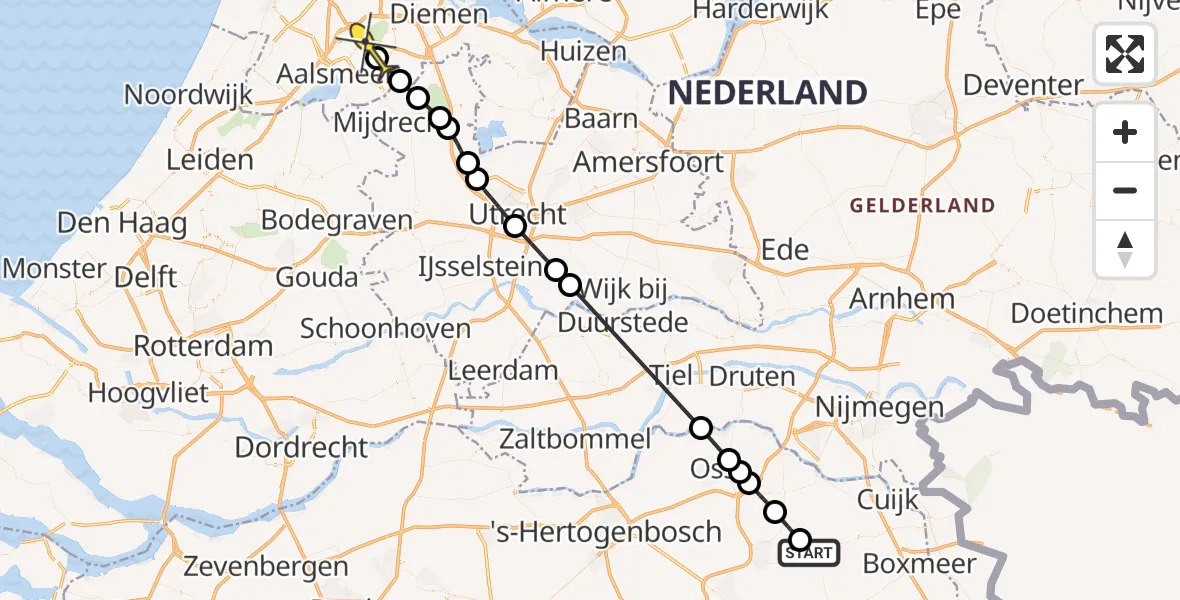 Routekaart van de vlucht: Politiehelikopter naar Amstelveen, Trentsedijk