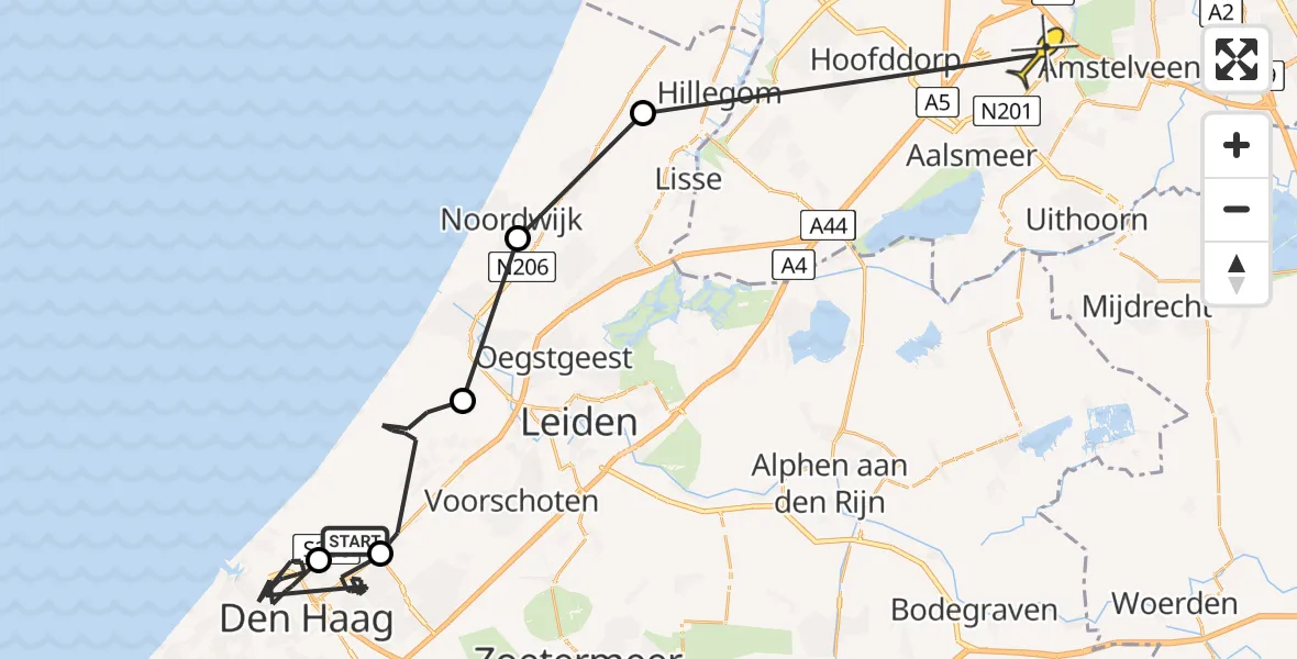 Routekaart van de vlucht: Politiehelikopter naar Schiphol, Van der Aastraat