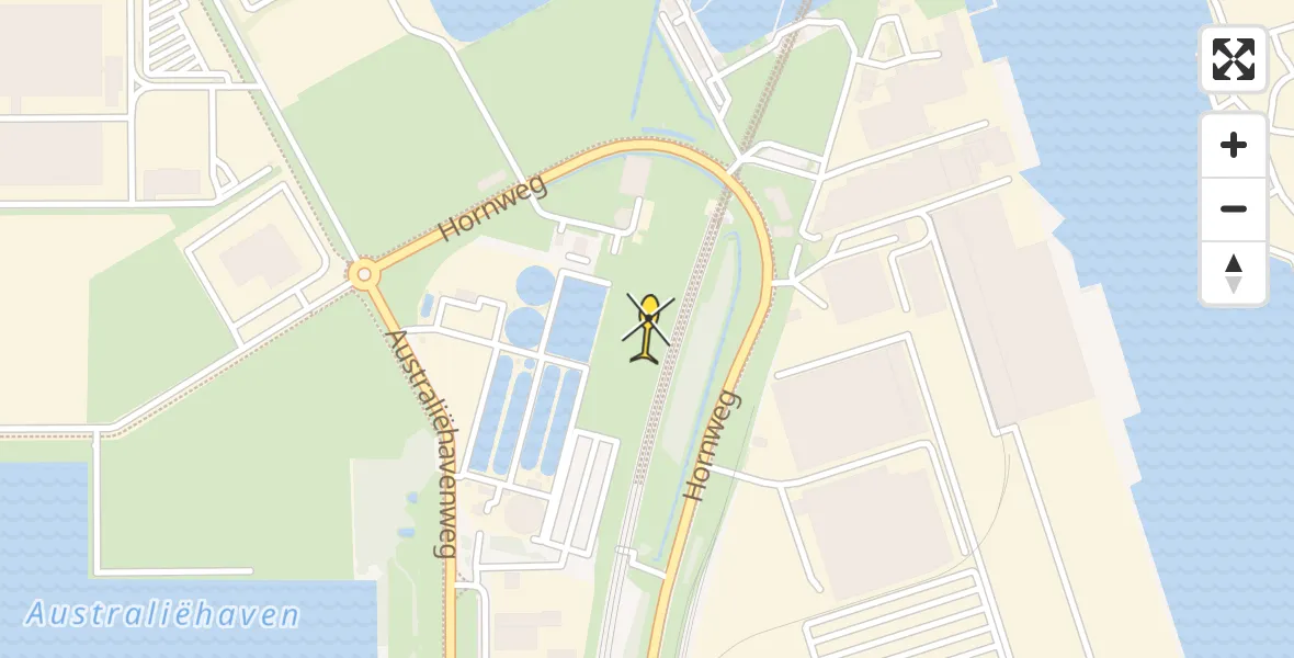 Routekaart van de vlucht: Lifeliner 1 naar Amsterdam Heliport