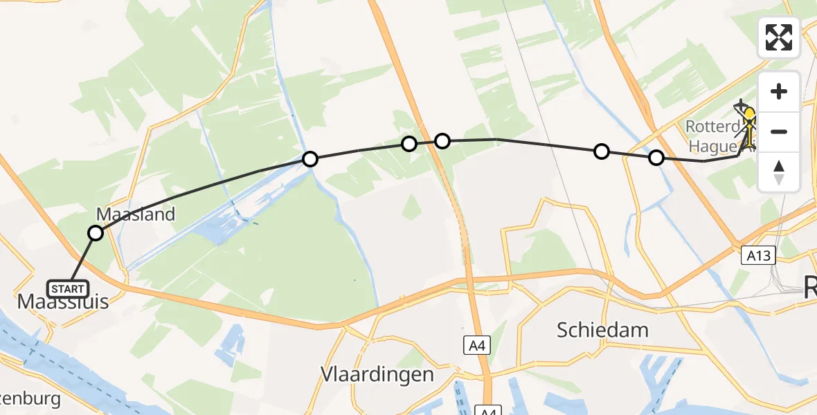 Routekaart van de vlucht: Lifeliner 2 naar Rotterdam The Hague Airport, Plantage