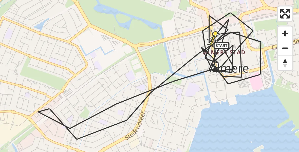 Routekaart van de vlucht: Politiehelikopter naar Almere, Spoordreef