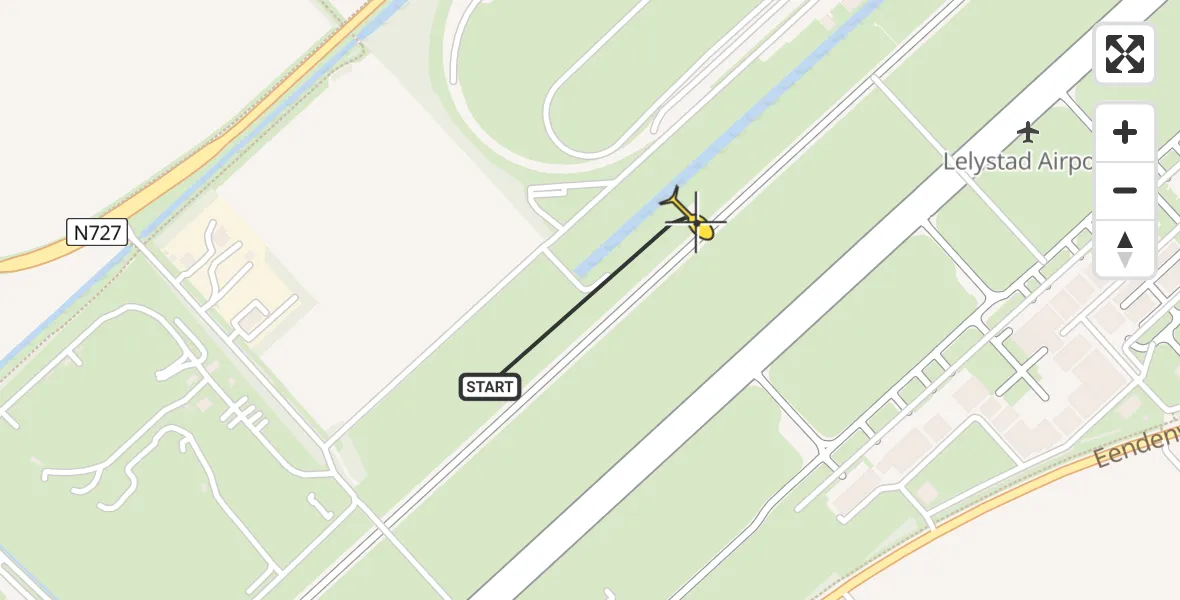 Routekaart van de vlucht: Ambulanceheli naar Lelystad Airport, Talingweg