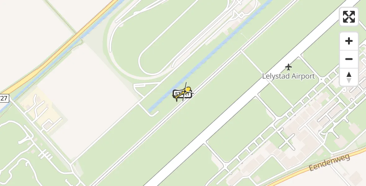 Routekaart van de vlucht: Ambulancehelikopter naar Lelystad Airport, Talingweg
