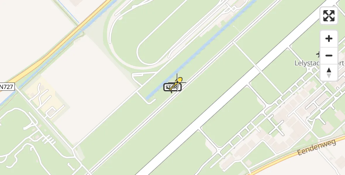 Routekaart van de vlucht: Ambulanceheli naar Lelystad Airport, Talingweg