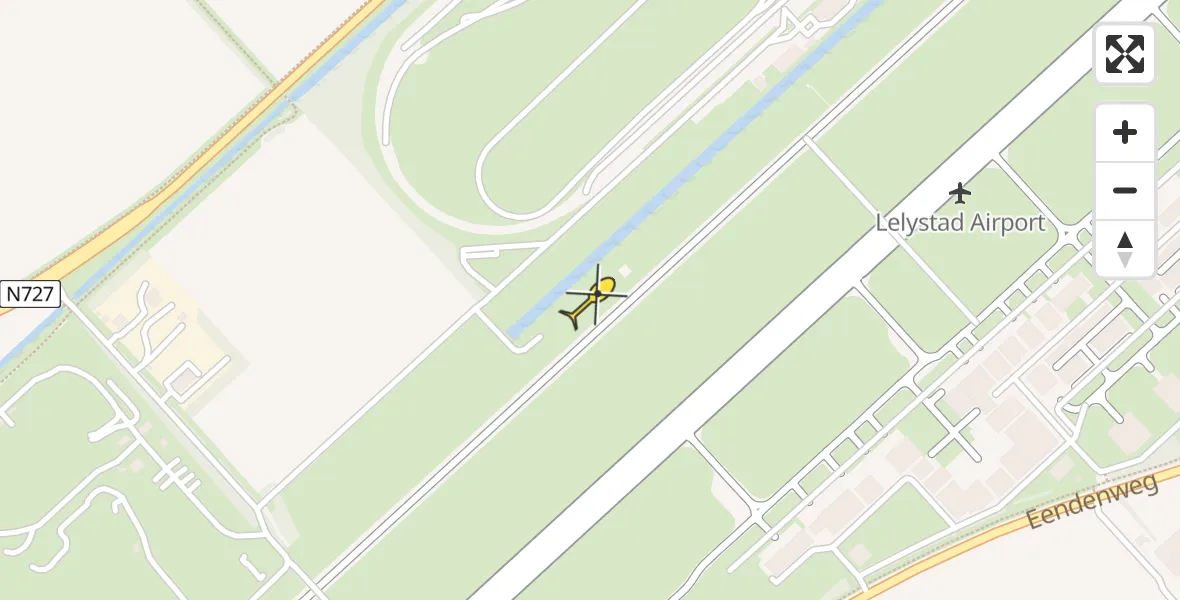Routekaart van de vlucht: Ambulancehelikopter naar Lelystad Airport