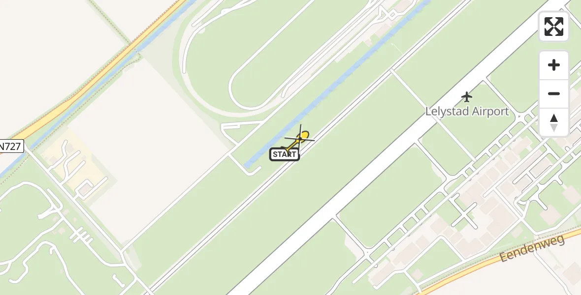 Routekaart van de vlucht: Ambulanceheli naar Lelystad Airport, Talingweg