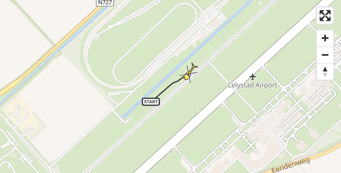 Routekaart van de vlucht: Ambulanceheli naar Lelystad Airport, Talingweg