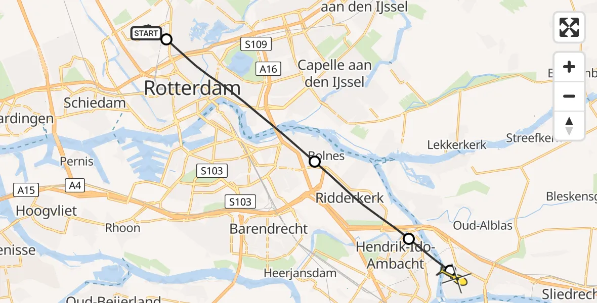 Routekaart van de vlucht: Lifeliner 2 naar Papendrecht, Edsger Dijkstralaan