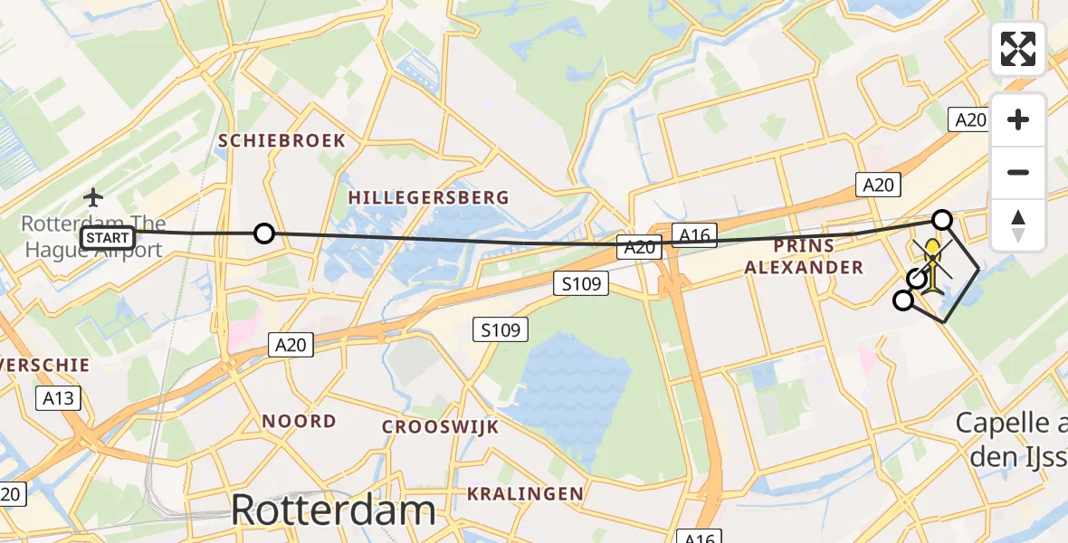 Routekaart van de vlucht: Lifeliner 2 naar Capelle aan den IJssel, Gilze-Rijenstraat