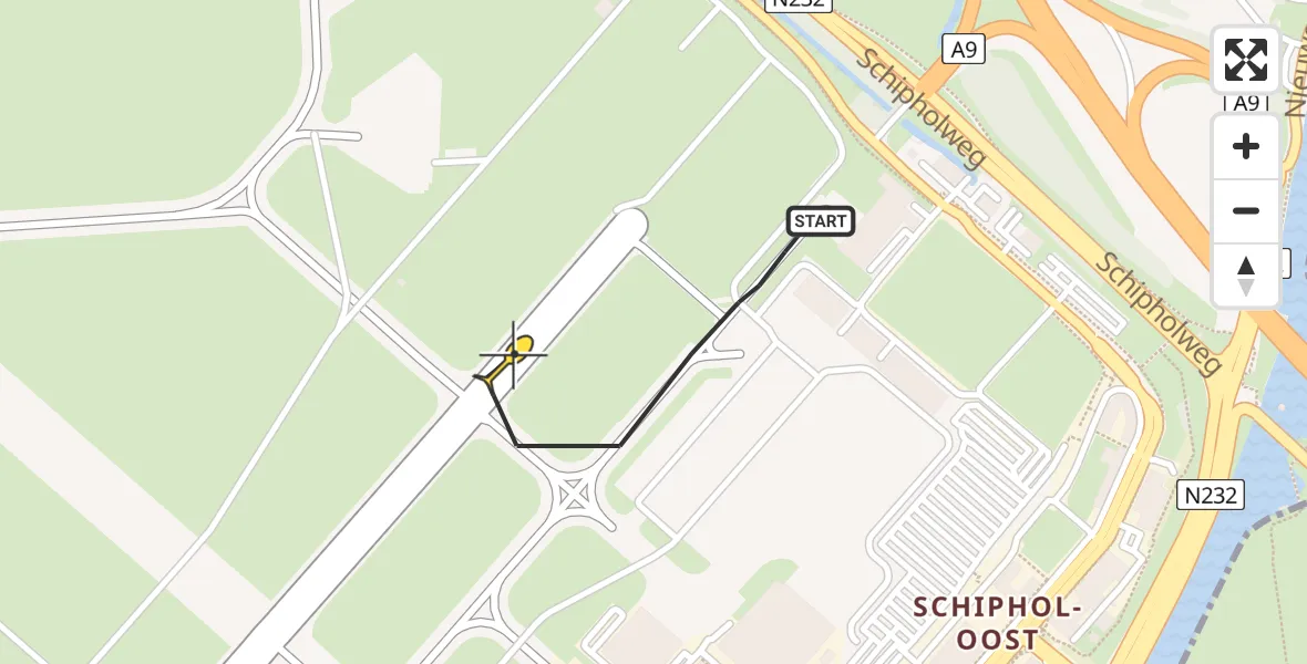 Vluchtroute Politiehelikopter van Schiphol naar Schiphol