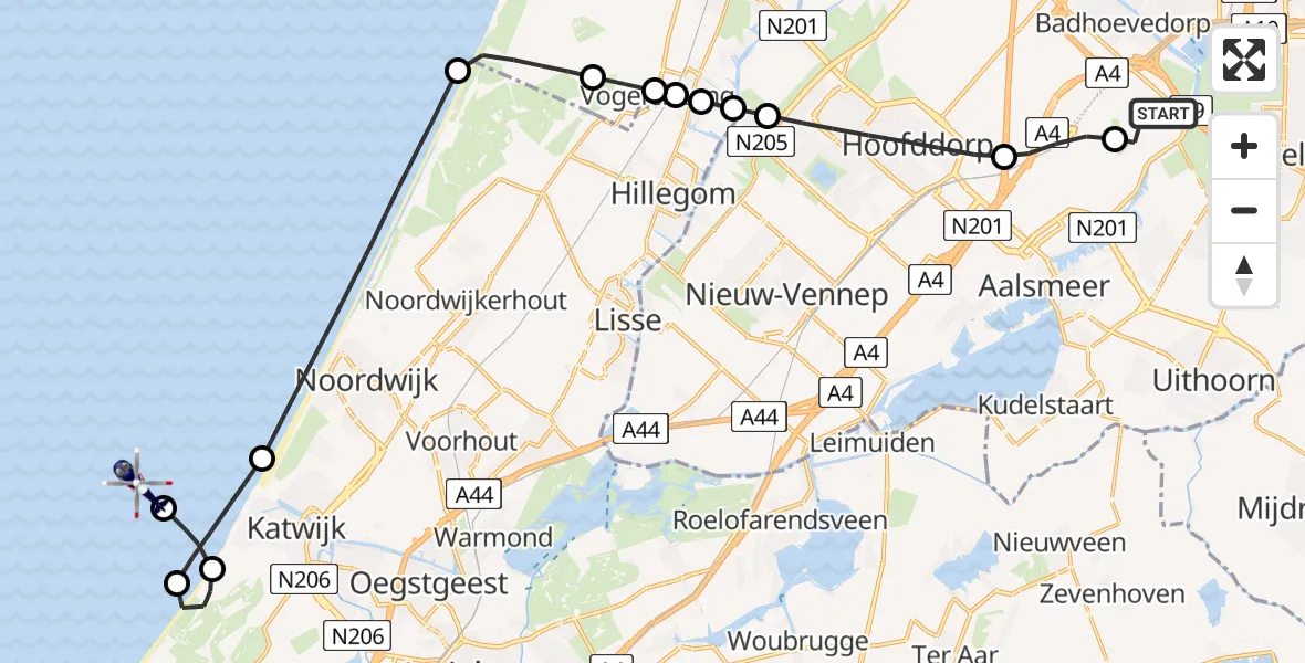 Vluchtroute Politiehelikopter Schiphol - , 19 juni 2025, 17:12