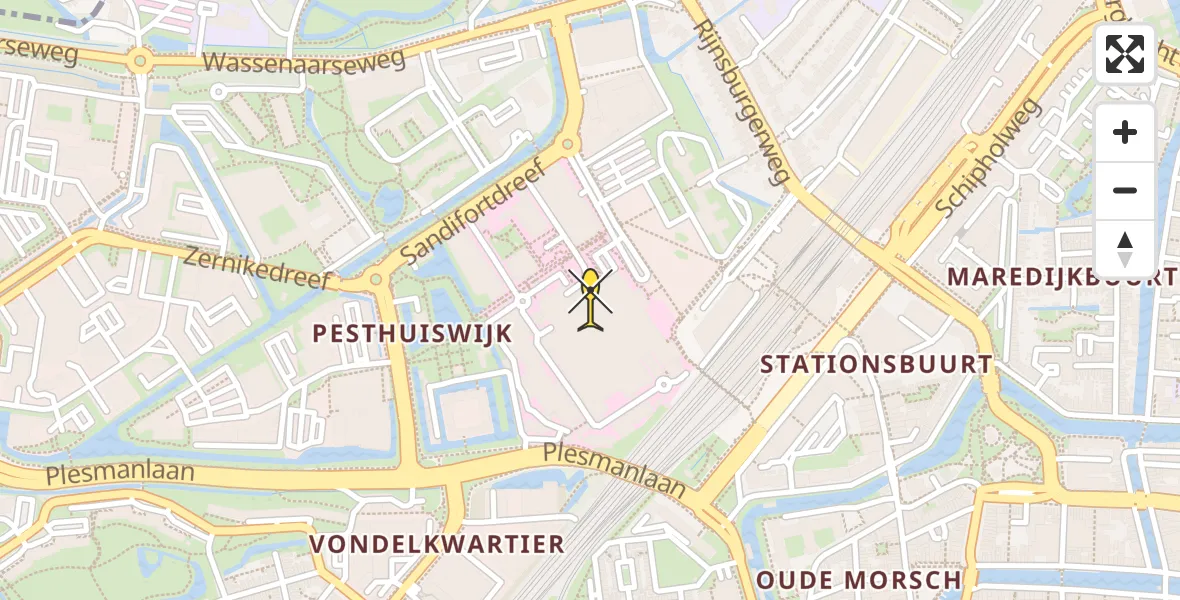 Routekaart van de vlucht: Lifeliner 1 naar Leiden