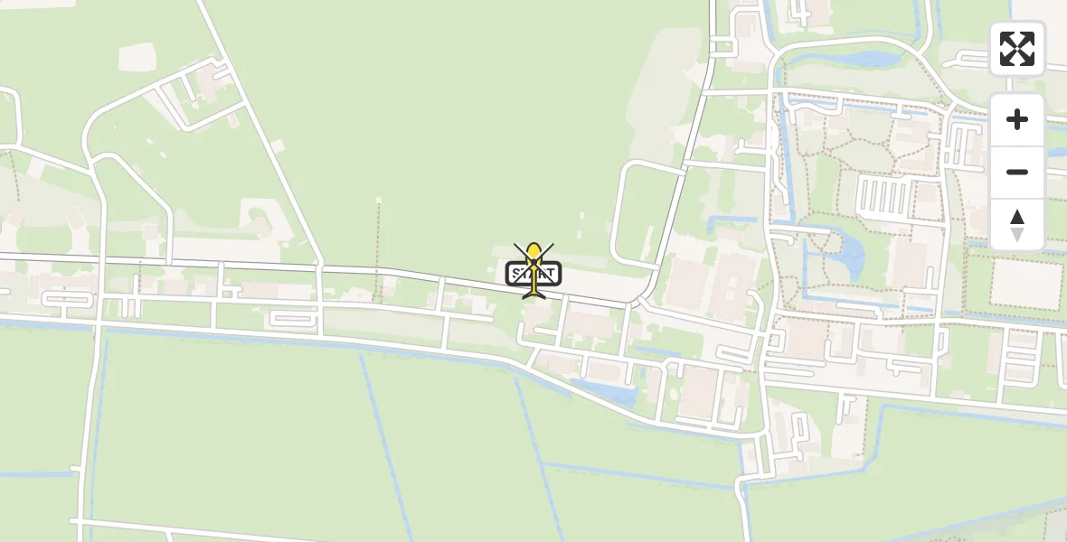 Routekaart van de vlucht: Ambulancehelikopter naar Vliegbasis Leeuwarden, Keegsdijkje