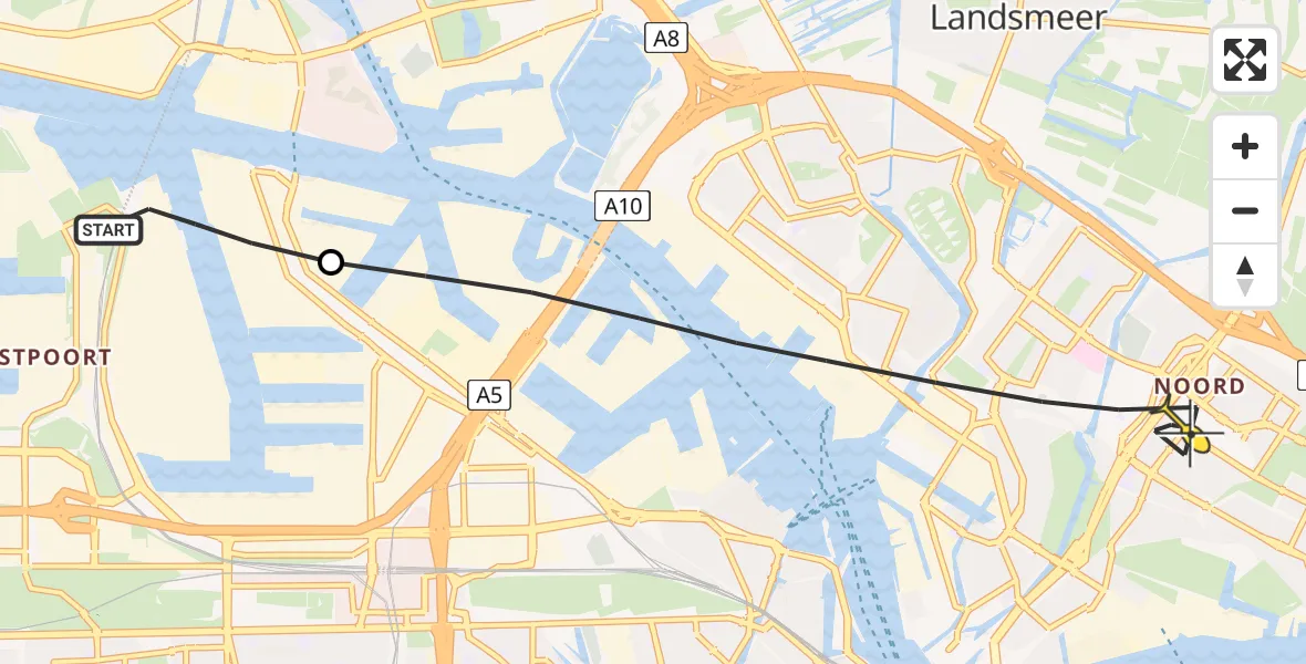 Routekaart van de vlucht: Lifeliner 1 naar Amsterdam, Kajuitpad