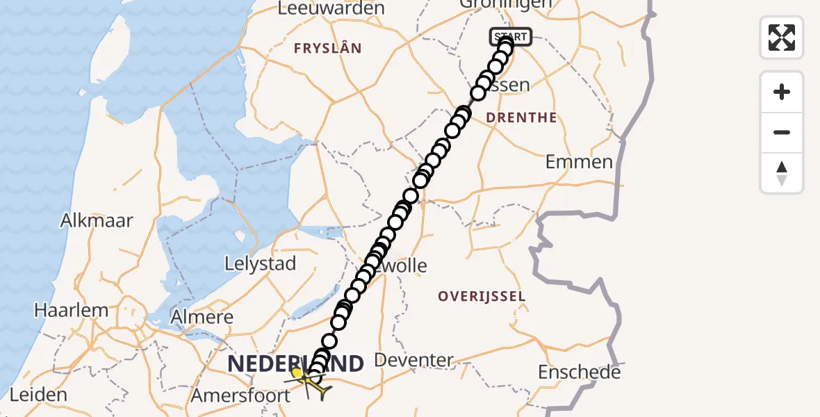 Routekaart van de vlucht: Lifeliner 4 naar Stroe, Moespot