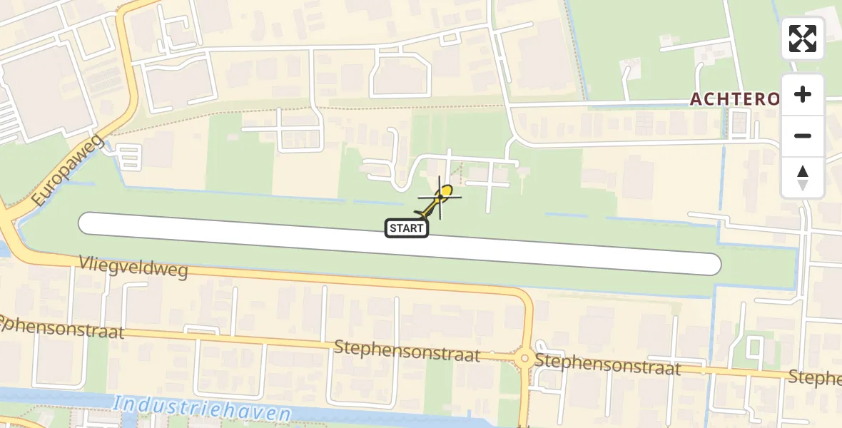 Routekaart van de vlucht: Lifeliner 4 naar Vliegveld Hoogeveen, Plesmanstraat