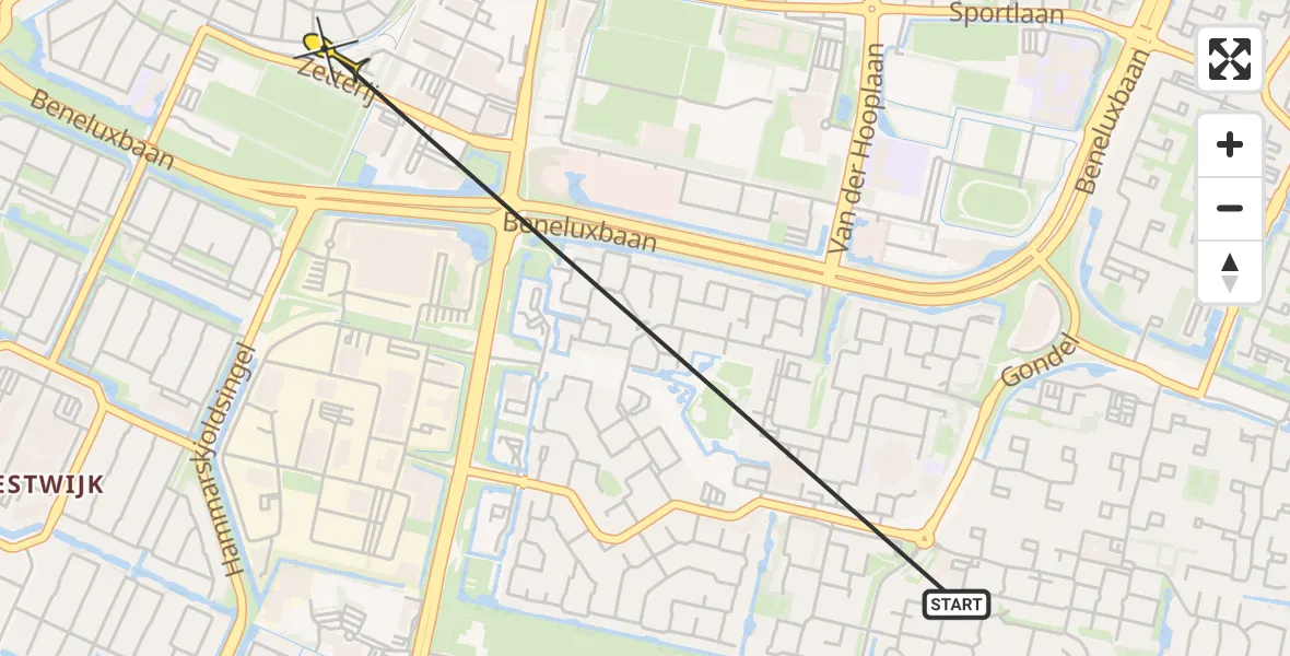 Routekaart van de vlucht: Politiehelikopter naar Amstelveen, Binderij