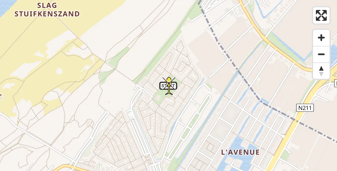 Routekaart van de vlucht: Lifeliner 2 naar Hoek van Holland, Wierstraat