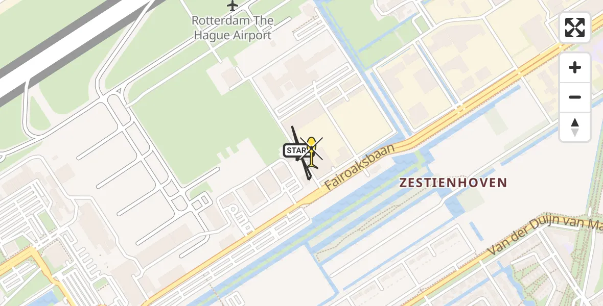 Routekaart van de vlucht: Lifeliner 2 naar Rotterdam The Hague Airport, Brandenburgbaan