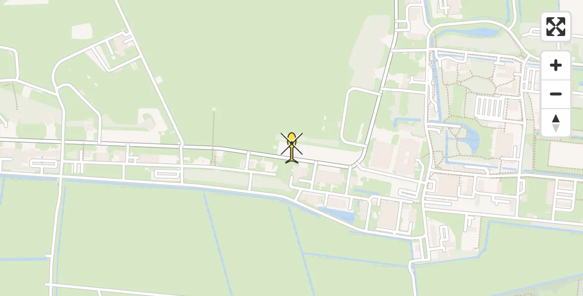 Routekaart van de vlucht: Ambulancehelikopter naar Vliegbasis Leeuwarden