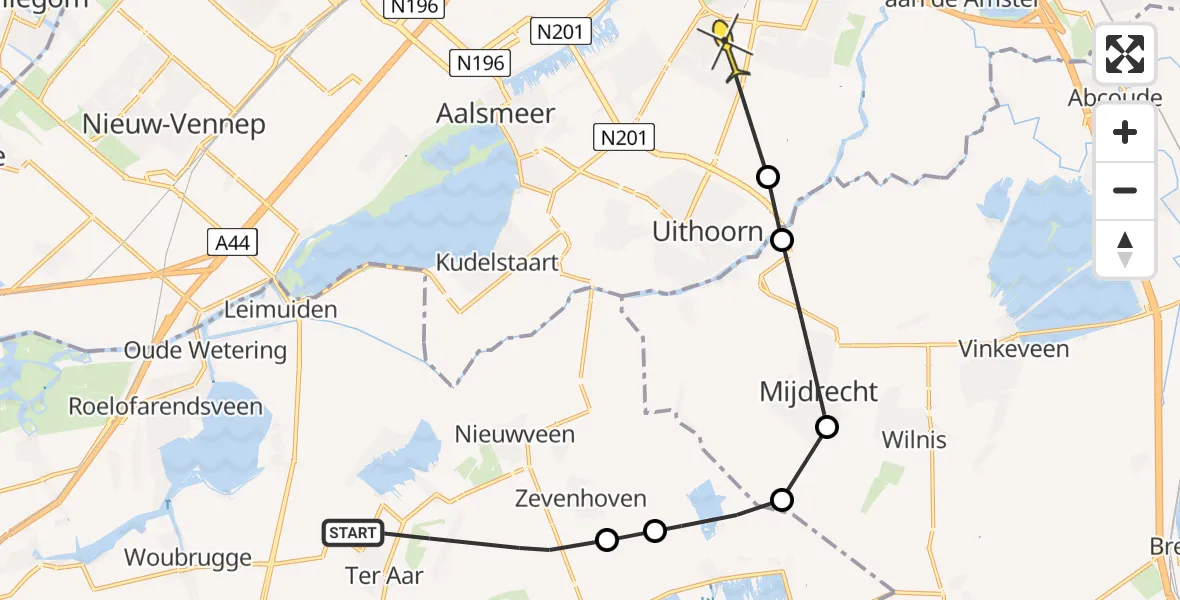Routekaart van de vlucht: Politiehelikopter naar Amstelveen, Hoofd