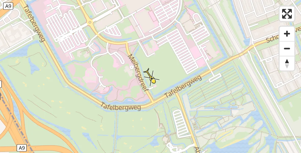 Routekaart van de vlucht: Lifeliner 1 naar Academisch Medisch Centrum (AMC)