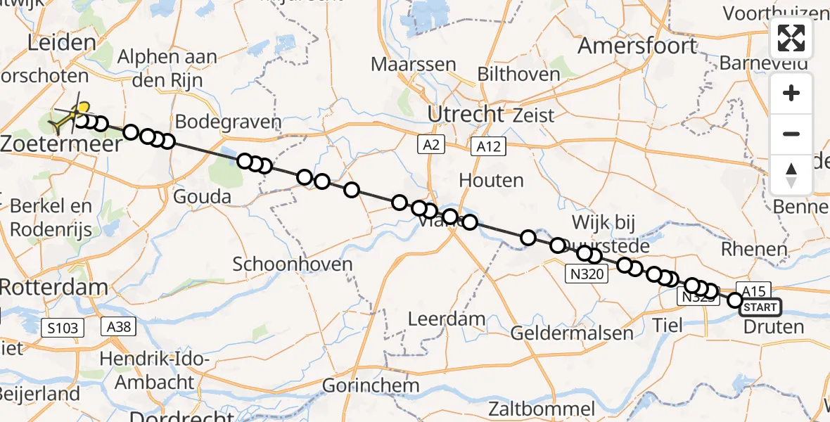 Routekaart van de vlucht: Lifeliner 3 naar Zoetermeer, Bevrijdingssingel