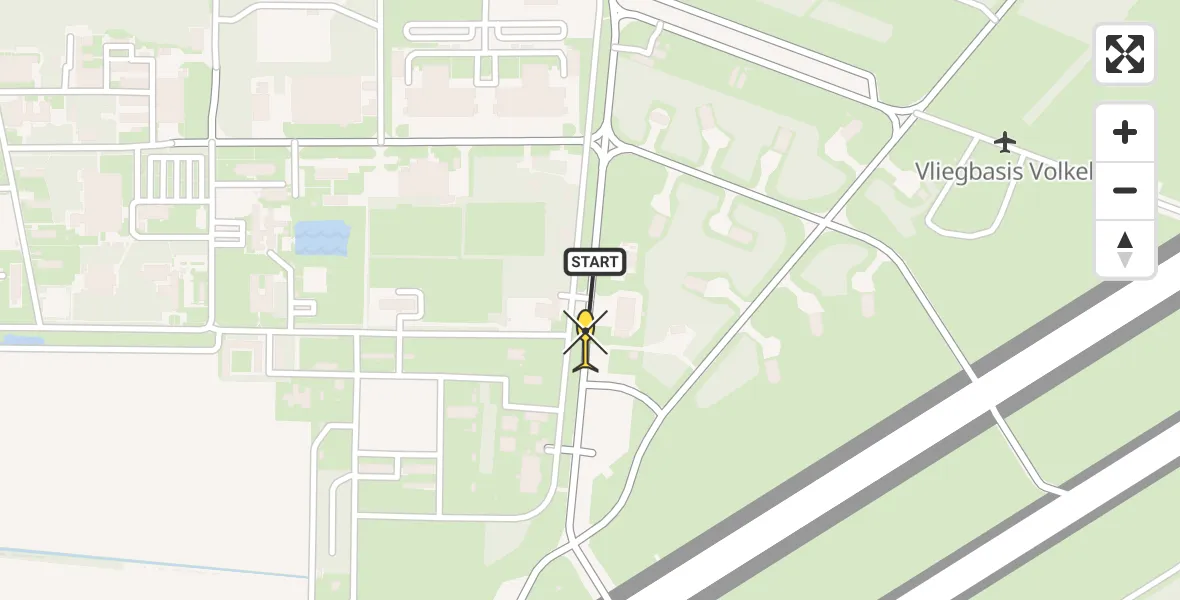 Routekaart van de vlucht: Lifeliner 3 naar Vliegbasis Volkel, Zeelandsedijk