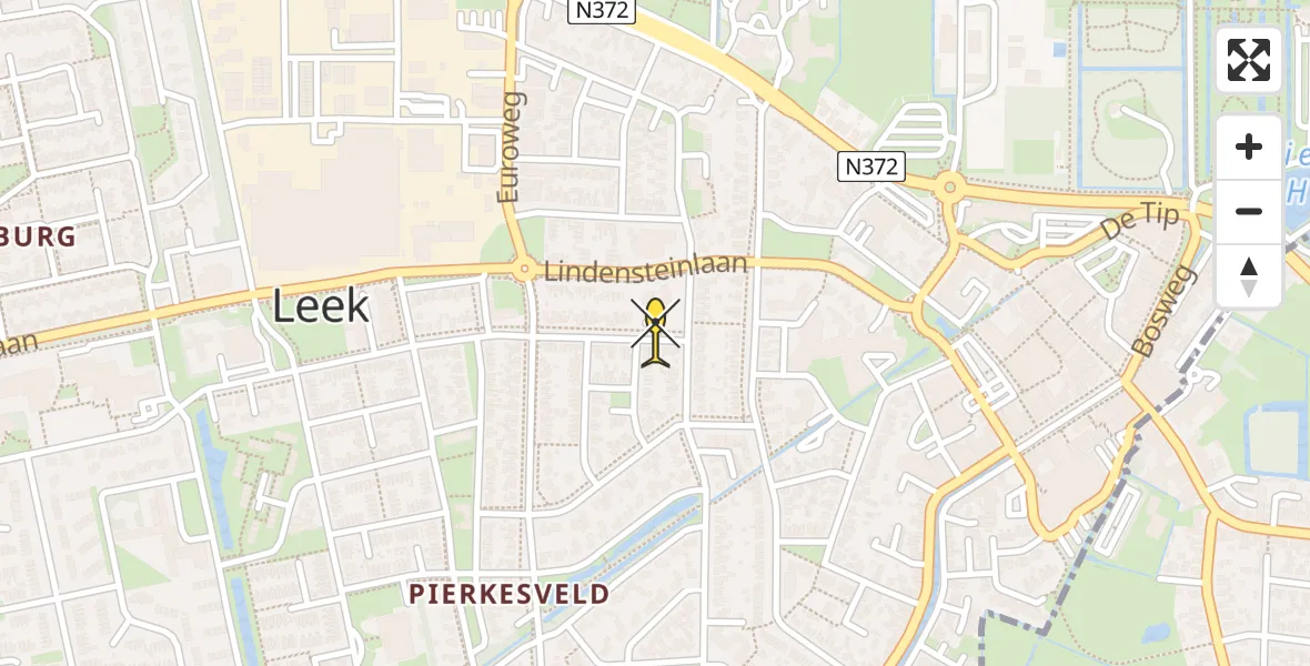 Routekaart van de vlucht: Lifeliner 4 naar Leek