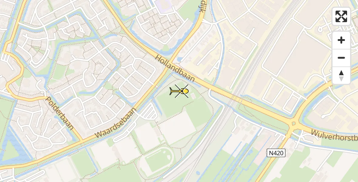 Routekaart van de vlucht: Lifeliner 2 naar Woerden