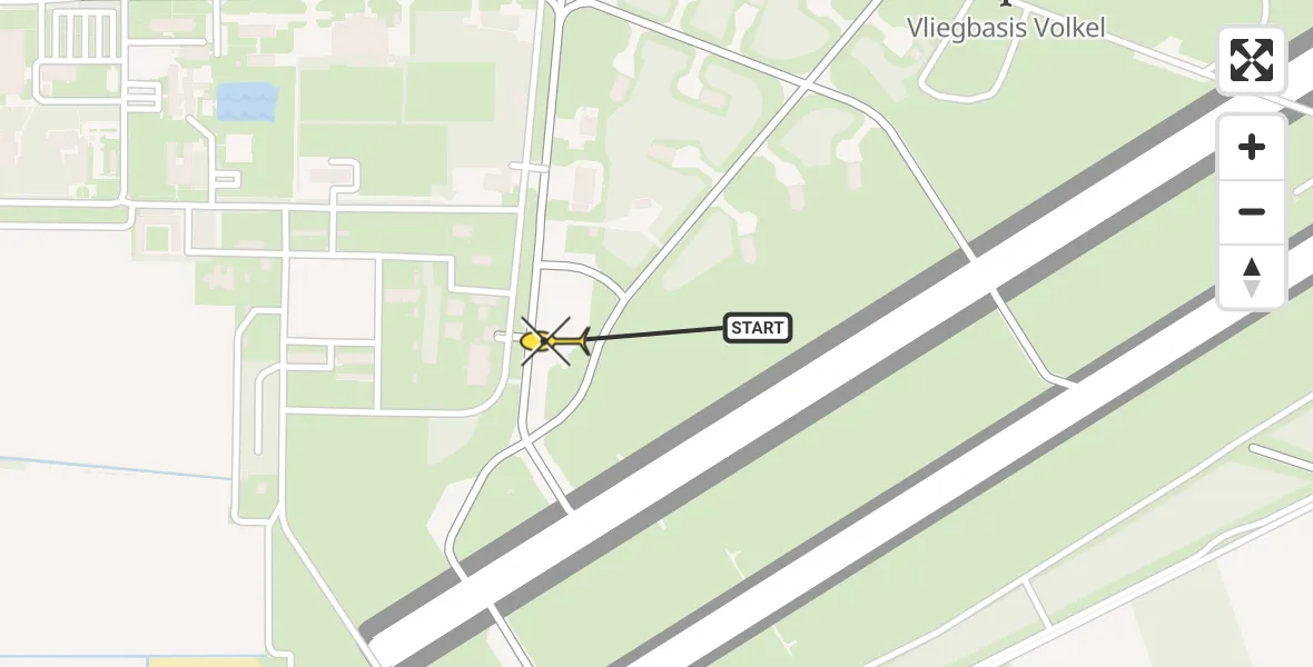 Routekaart van de vlucht: Lifeliner 3 naar Vliegbasis Volkel, Zeelandsedijk