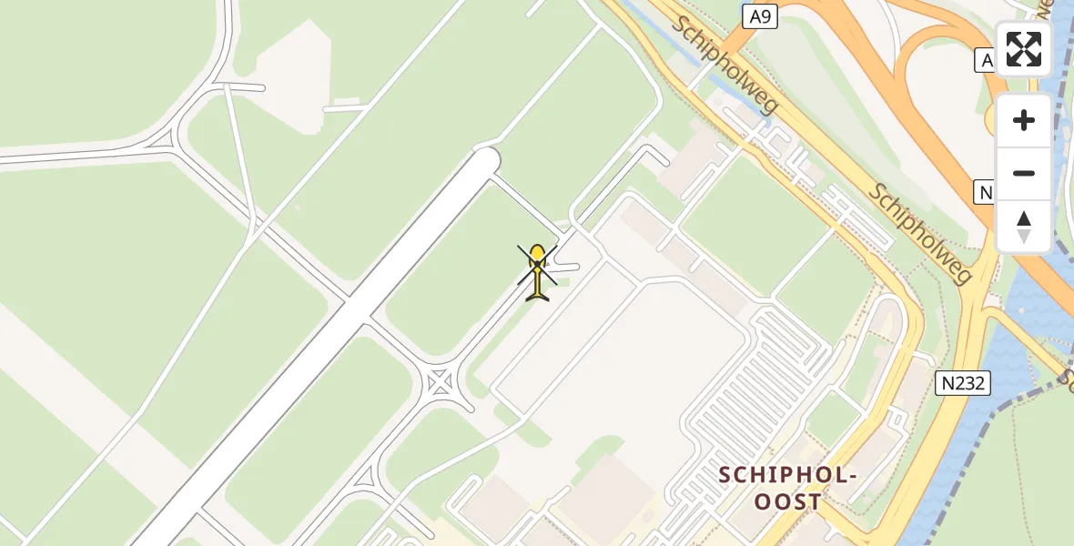 Vluchtroute Politiehelikopter van Schiphol naar Schiphol