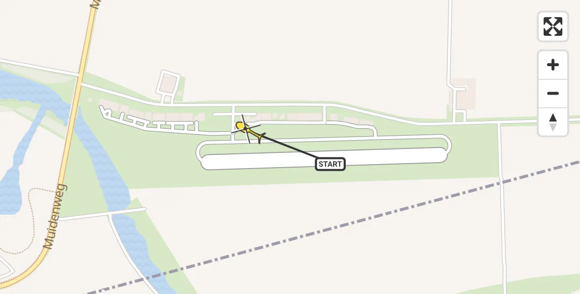 Routekaart van de vlucht: Lifeliner 2 naar Vliegveld Midden-Zeeland, Calandweg